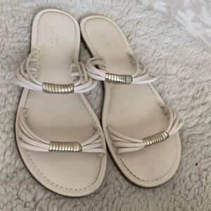 Universal Thread Cream Sandals with Pewter Accents